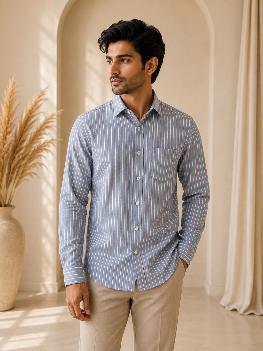 Charcoal Black Oxford Button-Down Formal Shirt