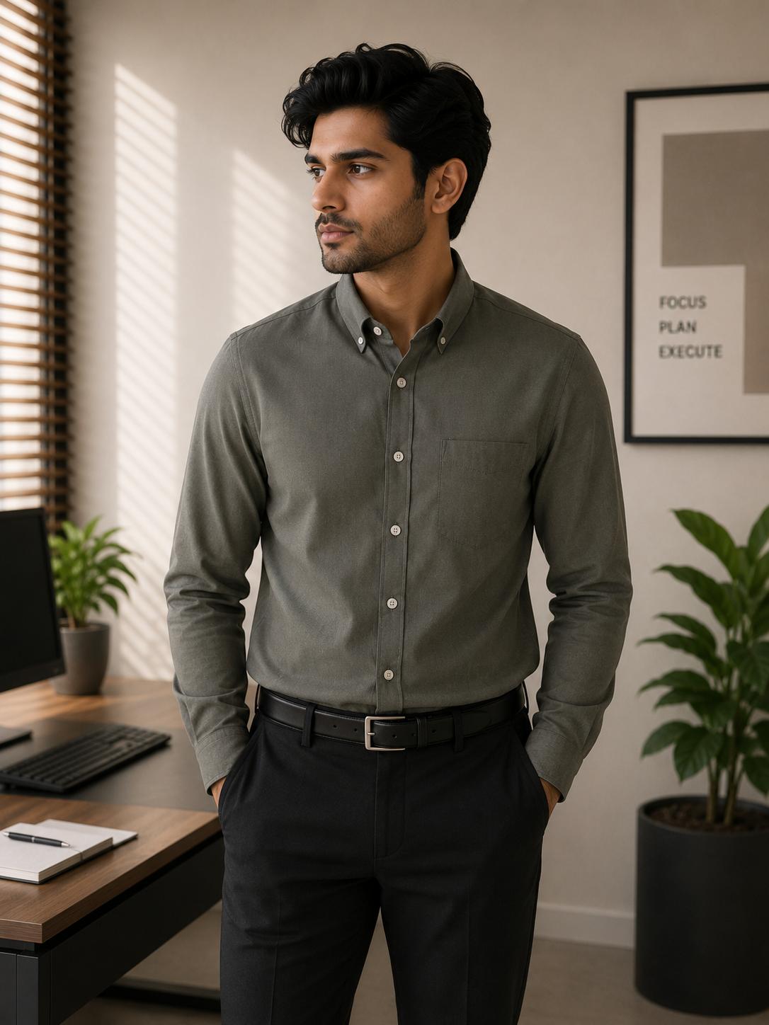 Blue and White Stripe Formal Shirt