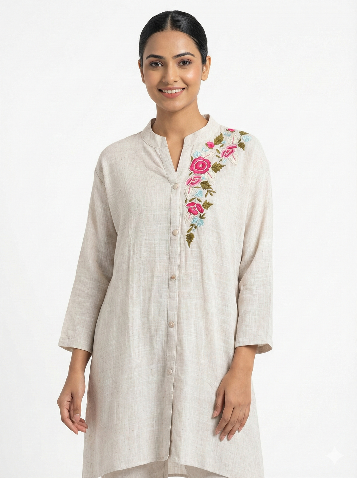 Royal Purple Angrakha Chiffon Kurta Set with Zari Embroidery