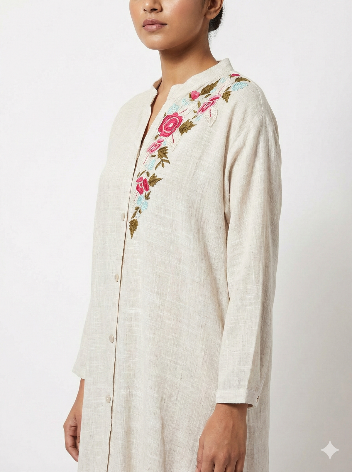 Royal Purple Angrakha Chiffon Kurta Set with Zari Embroidery