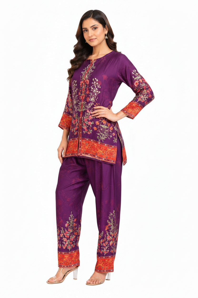 Purple Suit - Hand on Hip Pose