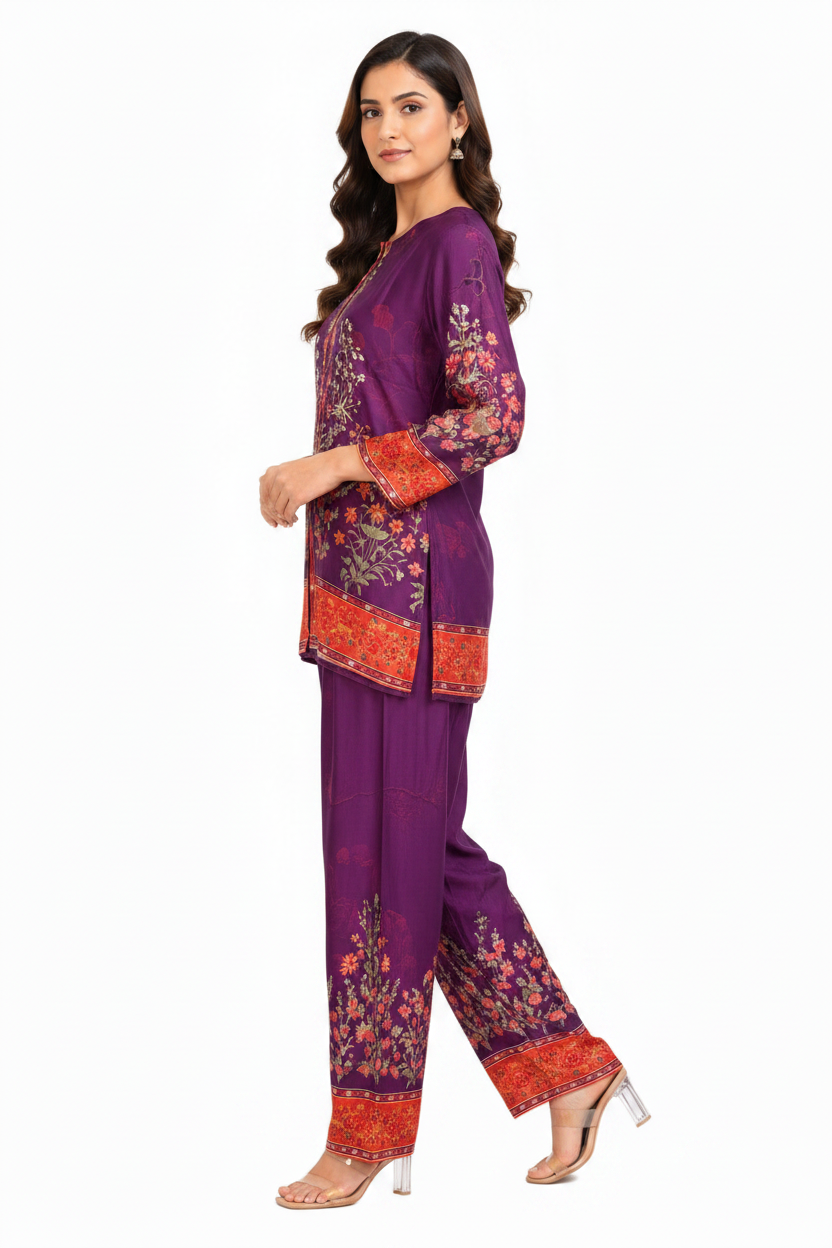 Purple Suit - Over Shoulder Pose