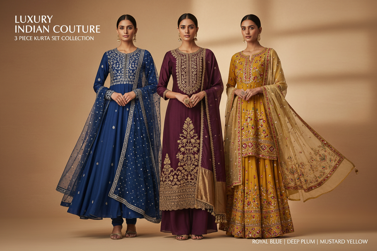 3 Pcs Kurta Suit
