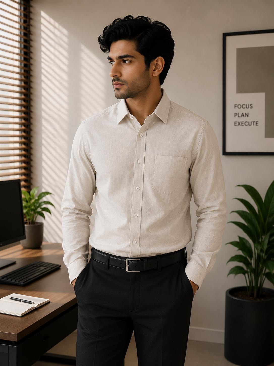Moss Sage Cotton Formal Shirt