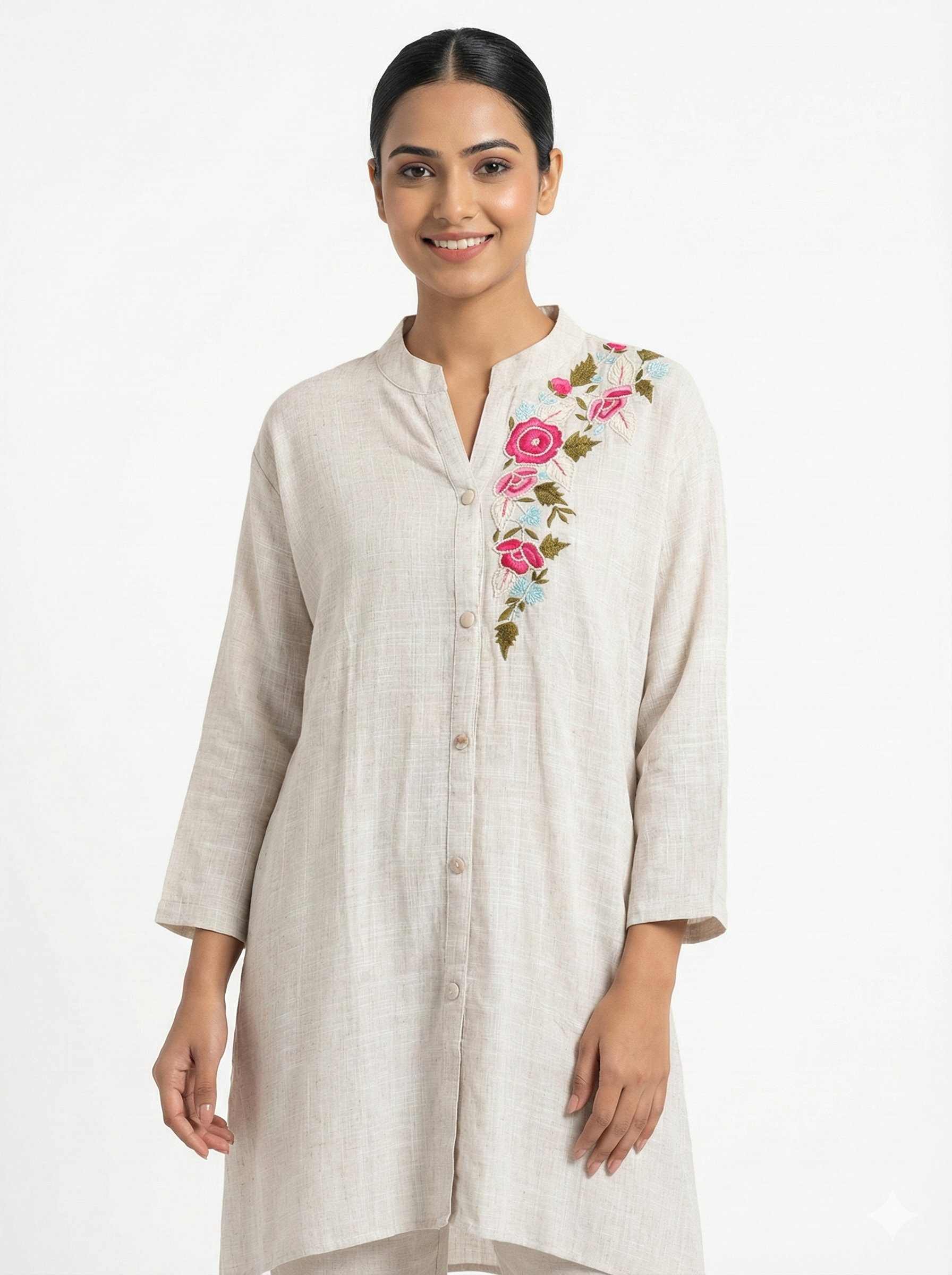 Royal Purple Angrakha Chiffon Kurta Set with Zari Embroidery