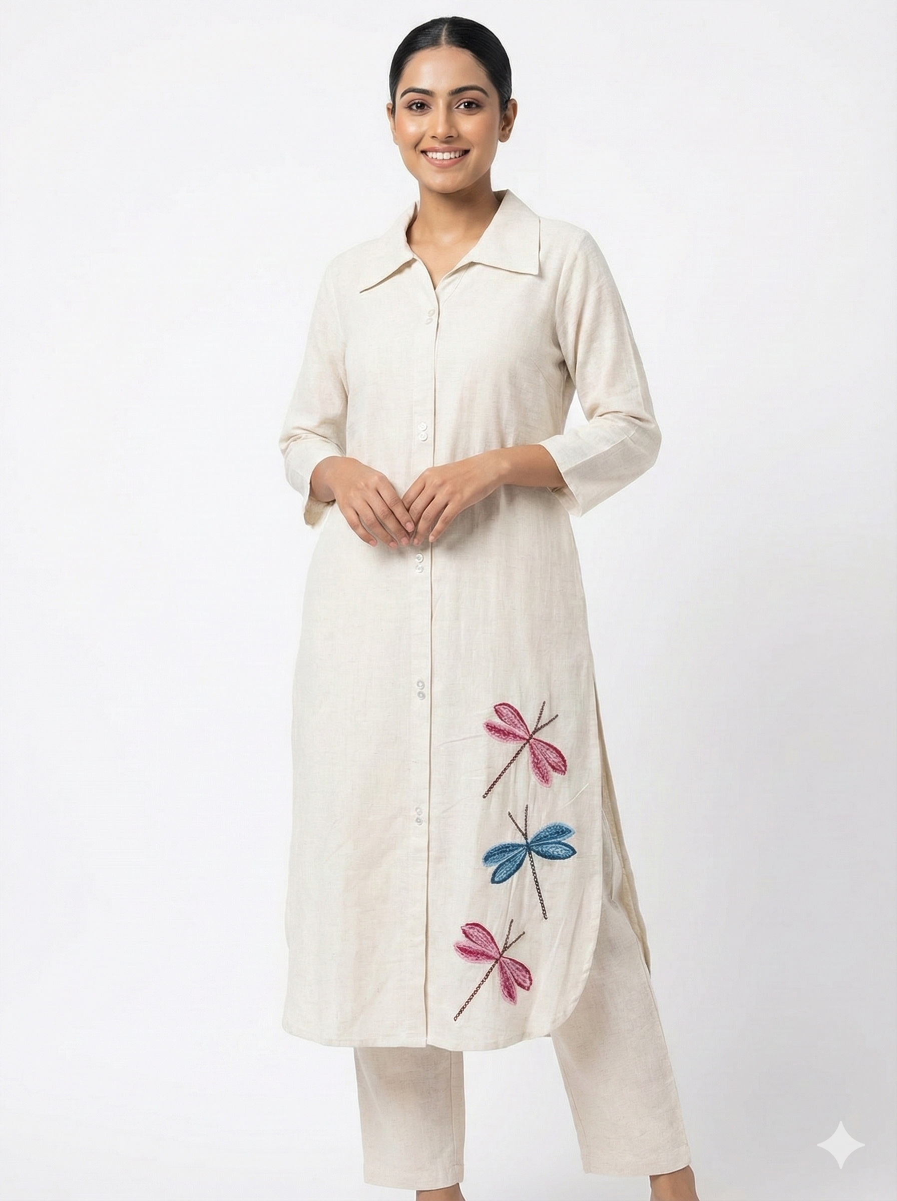 Lavender Cow Style Saree Set with Silver Blouse