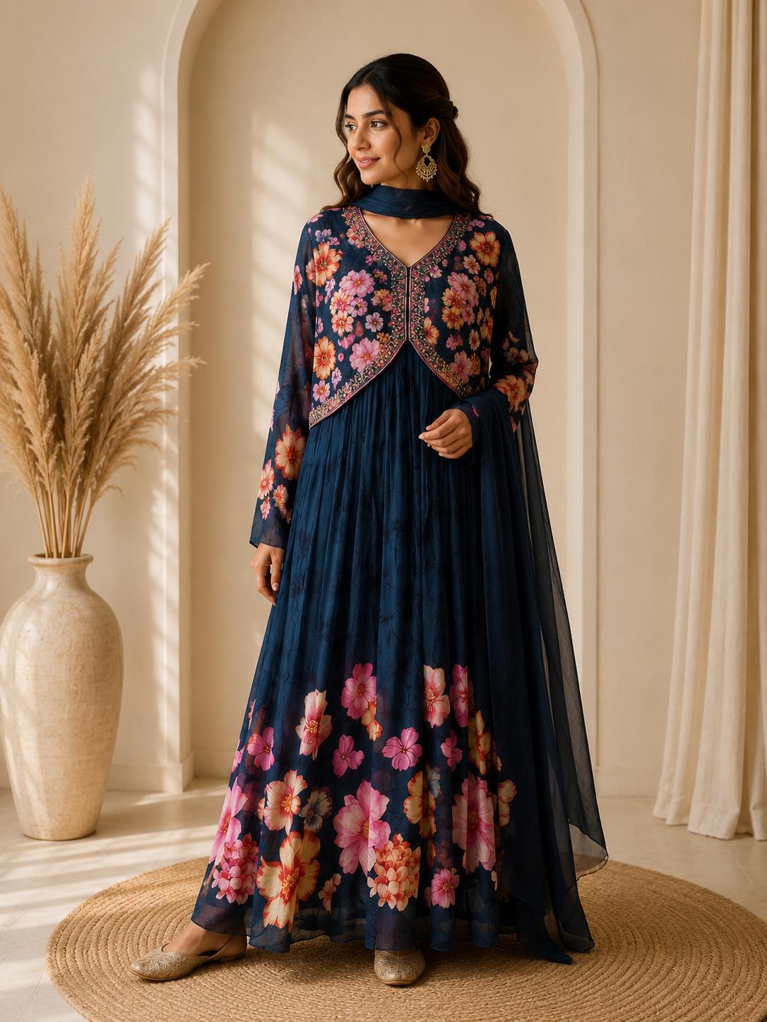 Blue festive 3-piece suit
