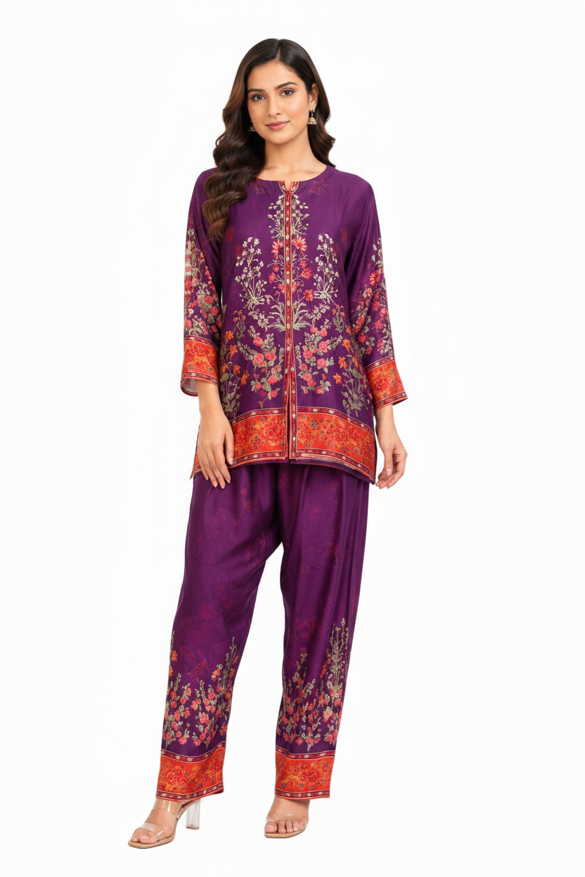Purple Suit - Front Pose No Dupatta